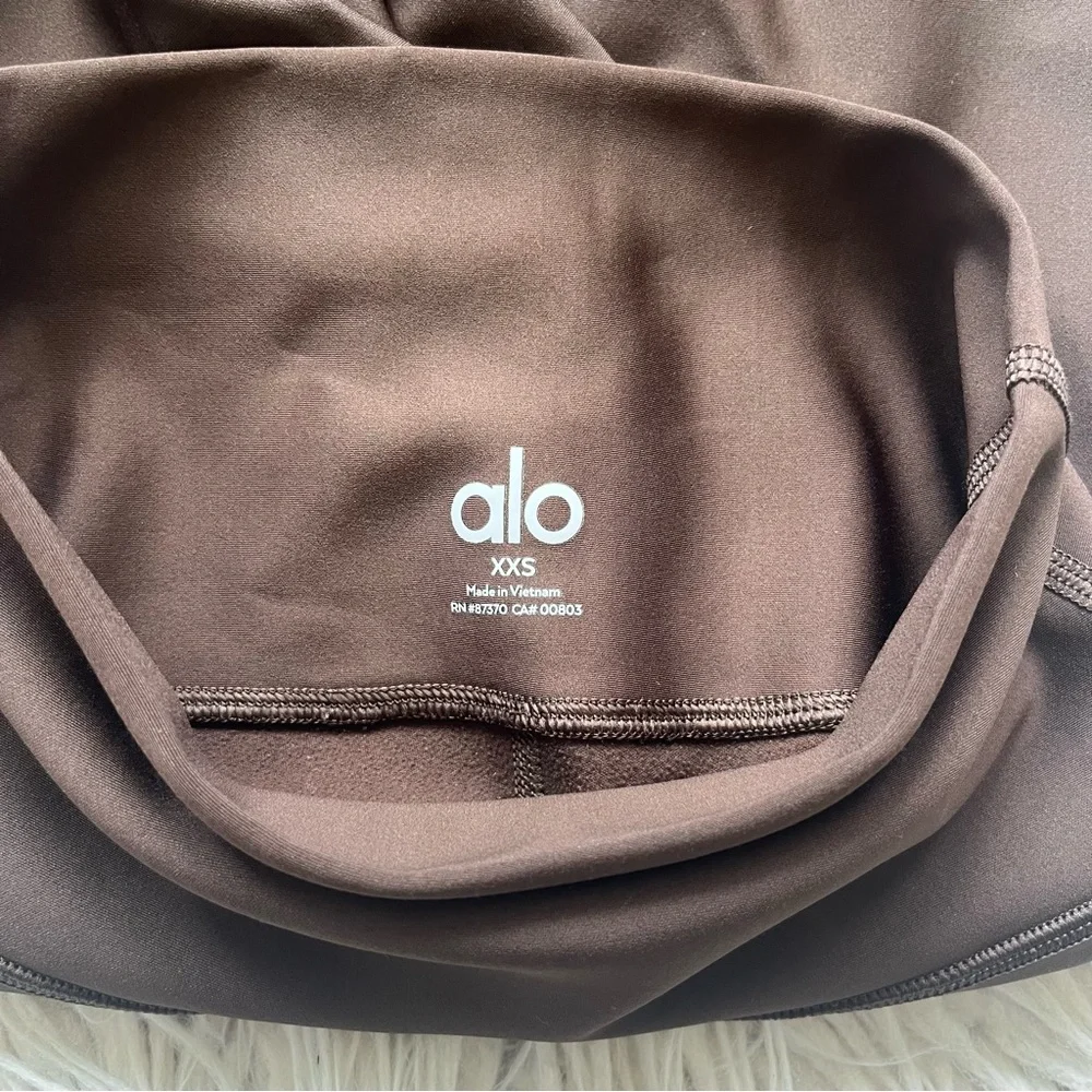 ALO Airlift Winter Warm High-Waist Legging Athletic Work-Out Brown Leggings XXS